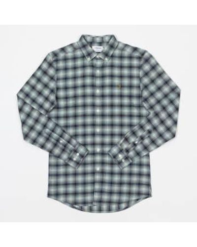 Farah Fraser Long Sleeve Check Shirt In And Yellow - Grigio