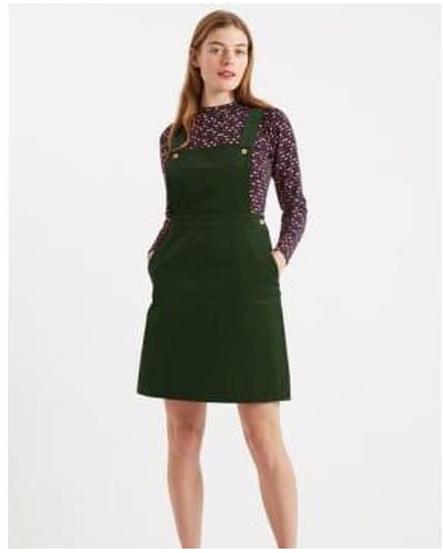 Louche London Sofya Mini Dress Est Babycord 8 - Green