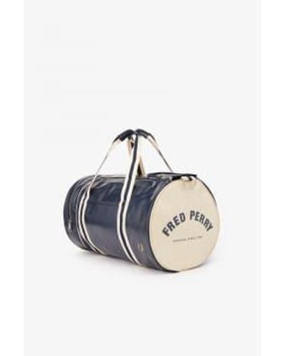 Fred Perry Classic Barrel Bag Navy Ecru One Size - Multicolour