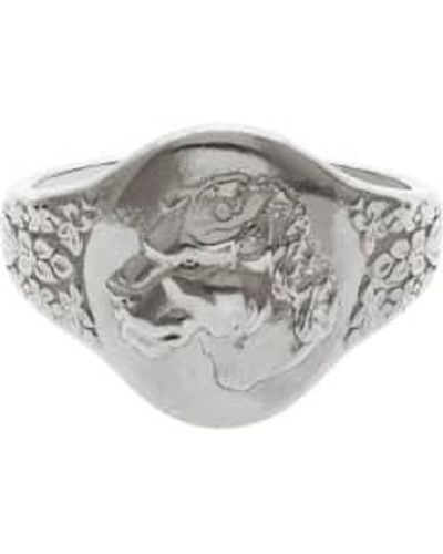 Mikaela Lyons Lioness Signet Ring Silver / Q - Grey