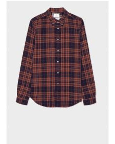 Paul Smith Check Thick Flannel Shirt Size M Col Multi - Rosso