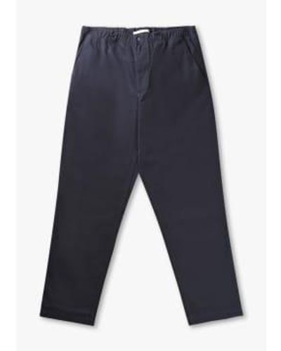 Norse Projects Mens Ezra Relaxed Organic Stretch Twill Trousers In Dark - Blu