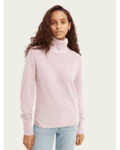 Maison Scotch Ribbed Turtle Neck Pullover _ S - Pink
