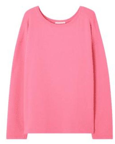 American Vintage Hapylife Long Sleeve Sweatshirt Vintage Bubblegum - Rosa