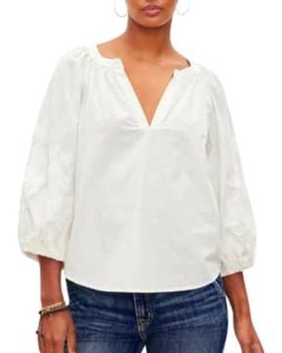 Velvet By Graham & Spencer Velvet Trina Long Sleeve Boho Top - Bianco