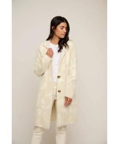 Rino & Pelle Kee Single Breasted Coat Birch Floral M - Natural