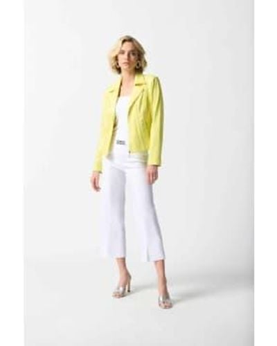 Joseph Ribkoff Foiled Suede Fitted Jacket M - White