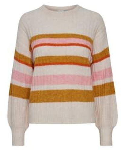 Ichi Amara Rib Sweater S - White