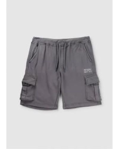 Replay S Garment Dye Cargo Shorts - Gray