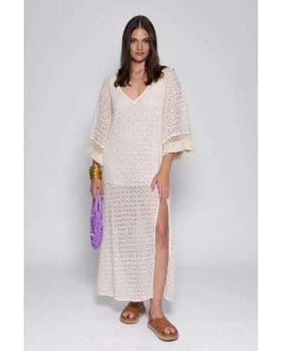 Sundress Crochet Sequins Dress - White