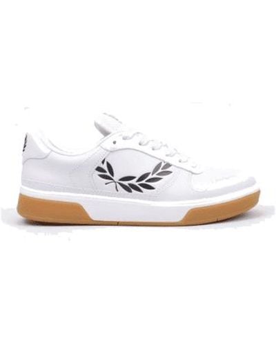 Fred Perry Authentic b300 textured leather sneakers - Blanco