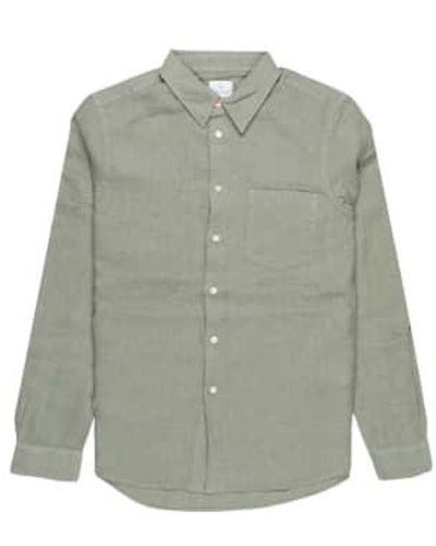 PS by Paul Smith Ls Tailored Fit Linen Shirt - Verde