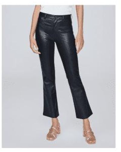 PAIGE Claudine Ankle Flare Faux Leather Trousers - Blu