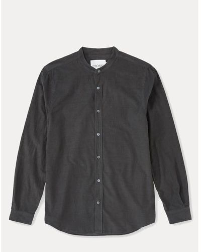 Closed - Officer Collar Shirt - Velvet - Cotton & - Gray Charcoal - M