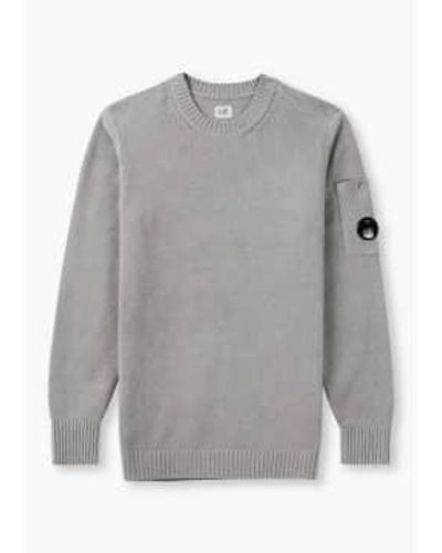 C.P. Company S Chenille Cotton Knit Sweatshirt - Grey