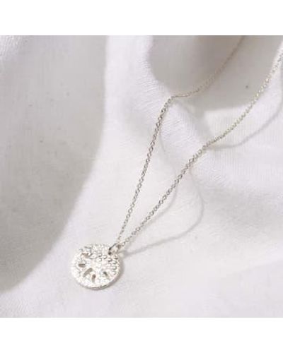 Posh Totty Designs Sand Dollar Necklace Sterling - White