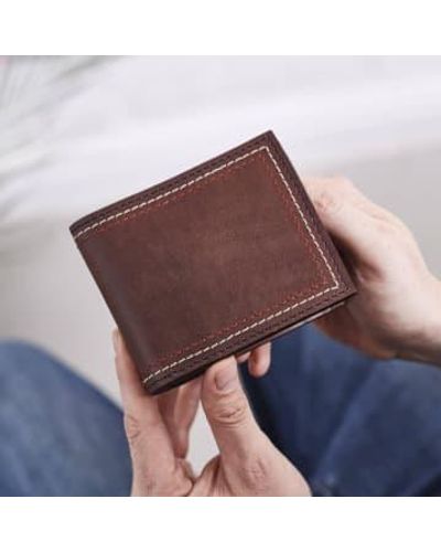 VIDA VIDA Leather Wallet With Triple Stitch Leather - Brown