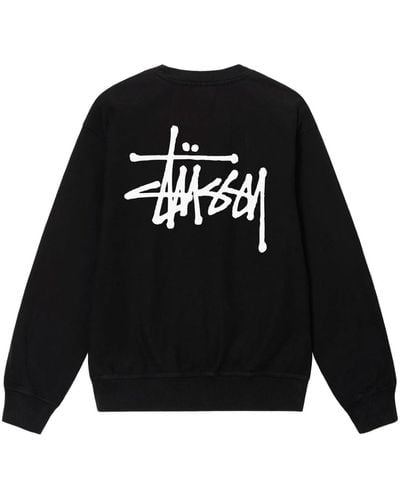 Stussy Pull d'équipage base Ash Heather - Blanc