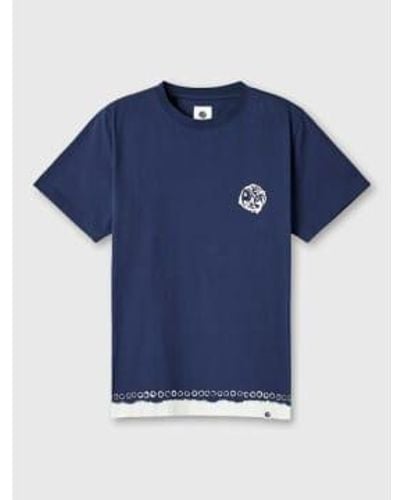 Pretty Green Pretty Anaheim Tye Dye Logo T Shirt In Navy - Blu
