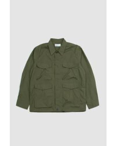 Universal Works Parachute Field Jacket Recycled Poly Tech - Verde