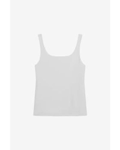 Bread & Boxers Ivory Scoop Back Tank Top S - White
