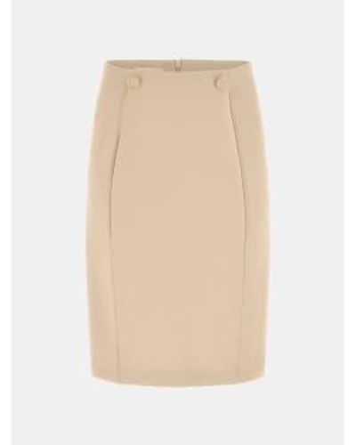 Guess Ida Midi Scuba Skirt Or Foamy Taupe - Neutro