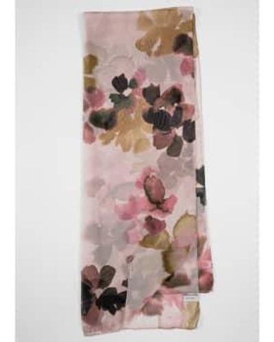 Paul Smith Natures Floral Silk Scarf Col Red Size Os - Rosa