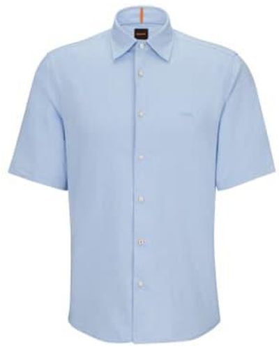 BOSS Rash 2 oxford camisa manga corta - Azul