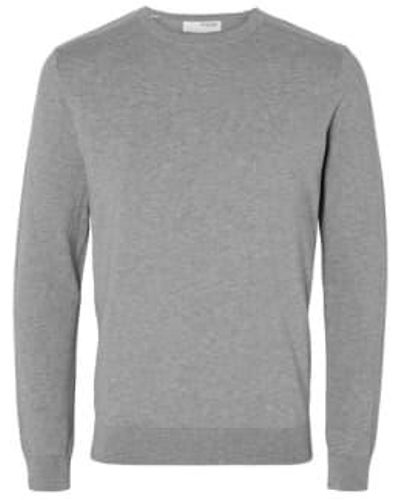 SELECTED Slhberg Medium Melange Sweater S - Gray