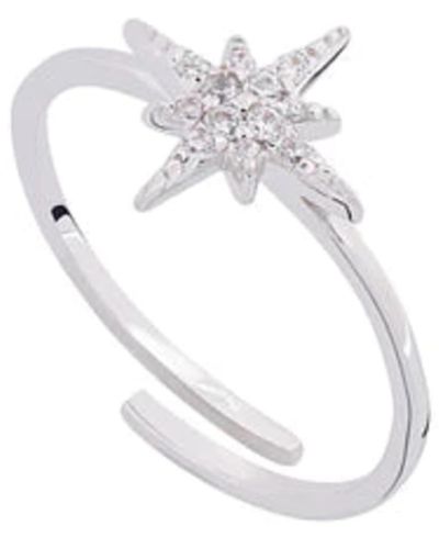 Scream Pretty Gold Or Silver Plated Starburst Ring - Bianco