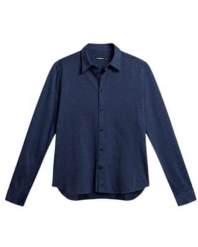 J.Lindeberg Marlon Jersey Str Slim Shirt - Blue