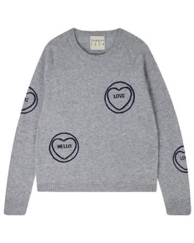 Jumper 1234 All Over Love Hearts Sweat Mid Mid / 3 - Grey