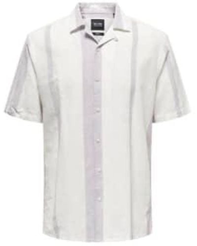 Only & Sons Only And Sons Caiden Life Linen Shirt Nirvana - Bianco