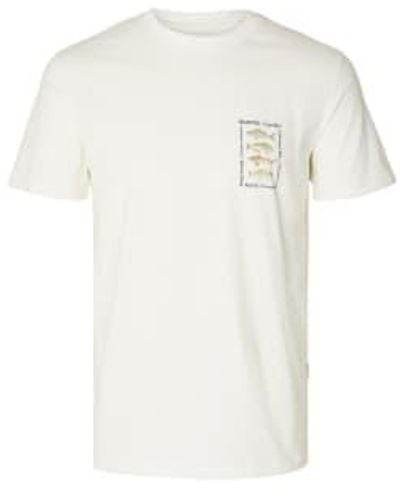 SELECTED Sonny Print T 1 - Bianco