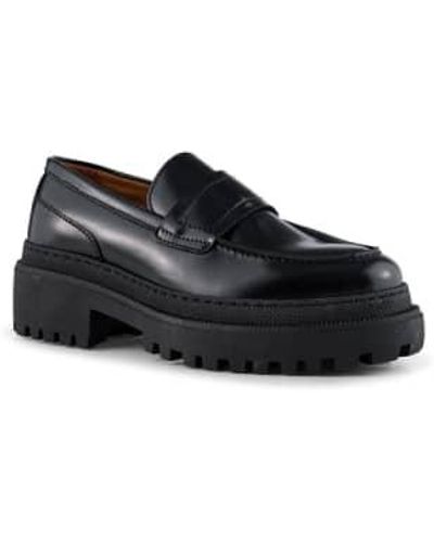 Shoe The Bear Iona Saddle Shoes Loafer Leather - Nero