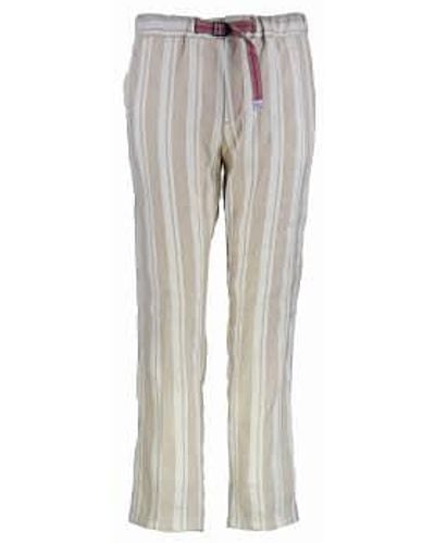 White Sand Pantalon marylin blanc cassé et beige - Gris