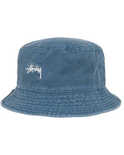 Stussy Washed Stock Bucket Hat Laguna Blue