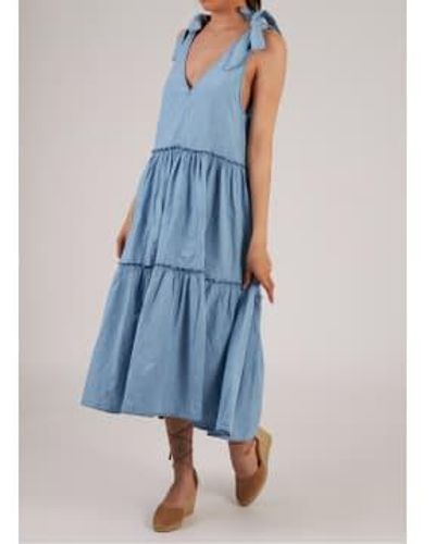 Replay Womens Tiered Dress In - Blu