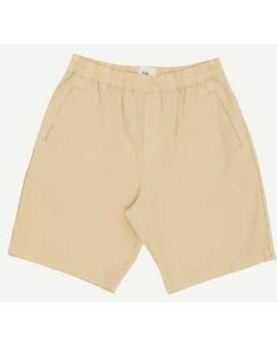 Folk Pantalones cortos ensamblaje lino trigo - Neutro