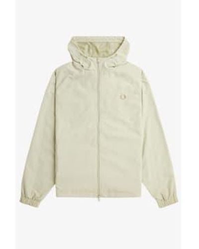 Fred Perry J8902 Hooded Shell Jacket Light Oyster Medium - Natural