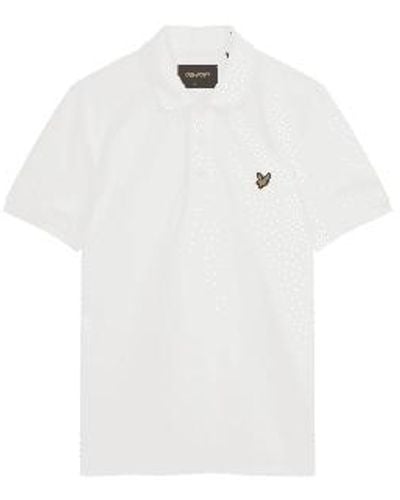 Lyle & Scott & Plain Polo Shirt M - White