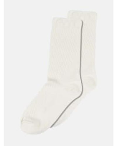 mpDenmark Greta Ankle Socks Snow - Bianco