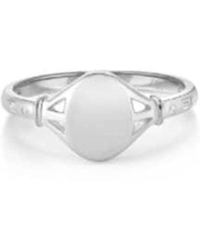 V By Laura Vann Tilly Signet Ring Silver / P Cubic Zirconia - White