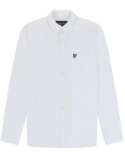 Lyle & Scott Lyle & scott regular cotton linen button down shirt - Blanco