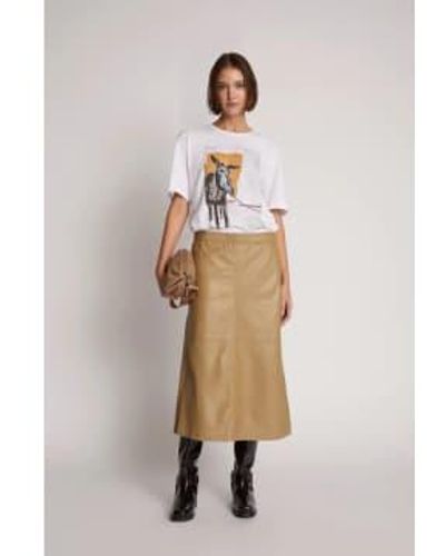 Munthe Jaggedy Lambs Leather Skirt 36 - White
