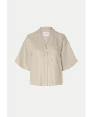 SELECTED Sandshell Lyra Boxy Linen Shirt - Natural