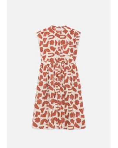 Compañía Fantástica Geometric Print Midi Shirt Dress - Rosso