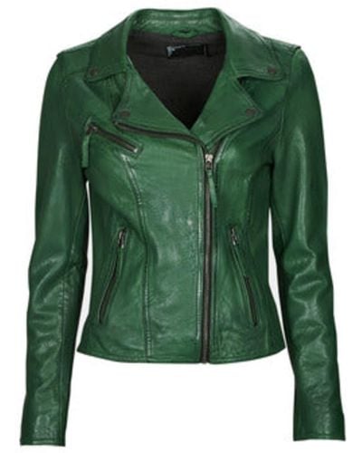 Cazadora de cuero Verde de mujer | Lyst