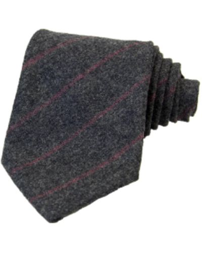 40 Colori Thin Striped Wool Tie - Grigio