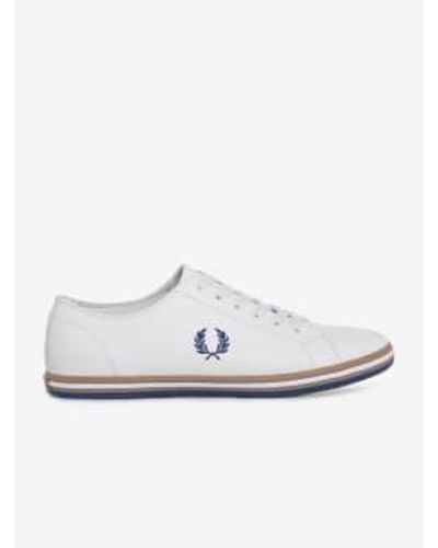 Fred Perry Kingston Leather B7163 349 Porcelain - Blanco